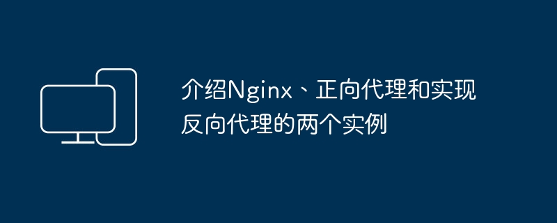 了解Nginx、正向代理和反向代理的应用场景及示例