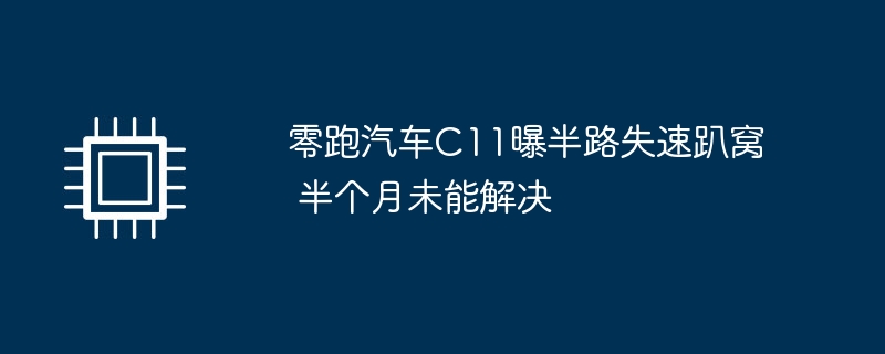 零跑汽车C11曝半路失速趴窝 半个月未能解决