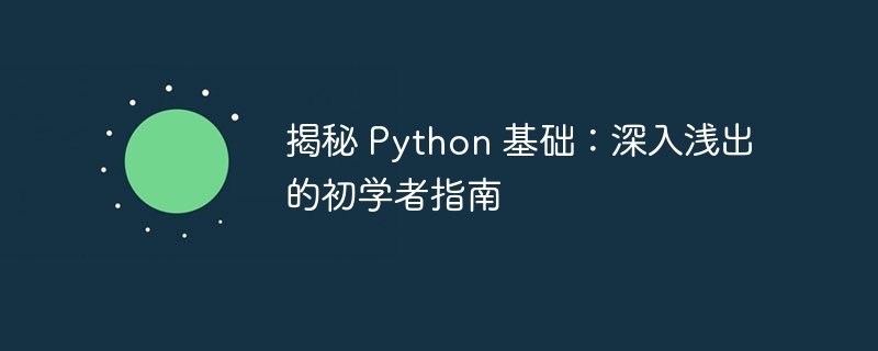 揭秘 Python 基础:深入浅出的初学者指南