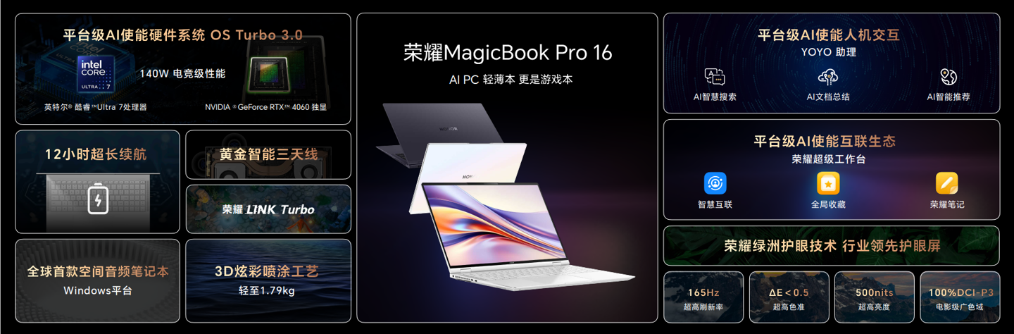 荣耀 MagicBook Pro 16 价格正式公布：首销尊享价 5999 元起