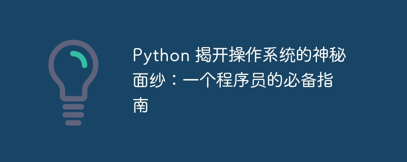 Python 揭开操作系统的神秘面纱:一个程序员的必备指南