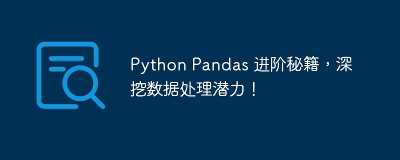 Python Pandas 进阶秘籍,深挖数据处理潜力!