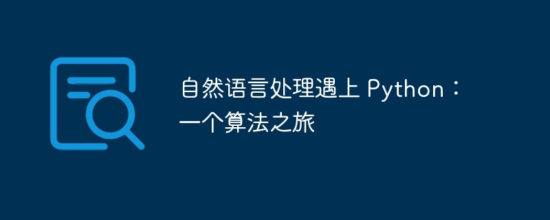 自然语言处理遇上 Python:一个算法之旅