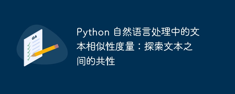 Python 自然语言处理中的文本相似性度量:探索文本之间的共性