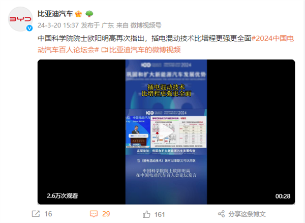 欧阳明院士力挺插电混动技术：迎接未来，领先全面超越！