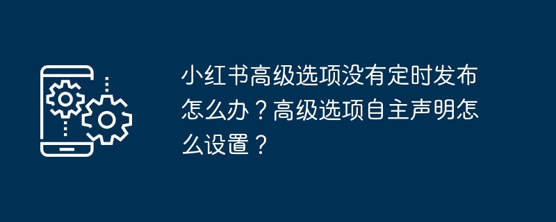 小红书高级选项没有定时发布怎么办?高级选项自主声明怎么设置?