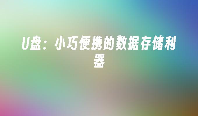 U盘:小巧便携的数据存储利器