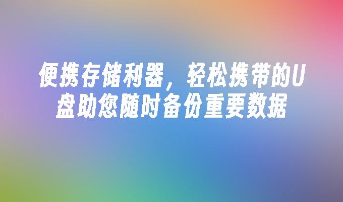 便携存储利器,轻松携带的U盘助您随时备份重要数据