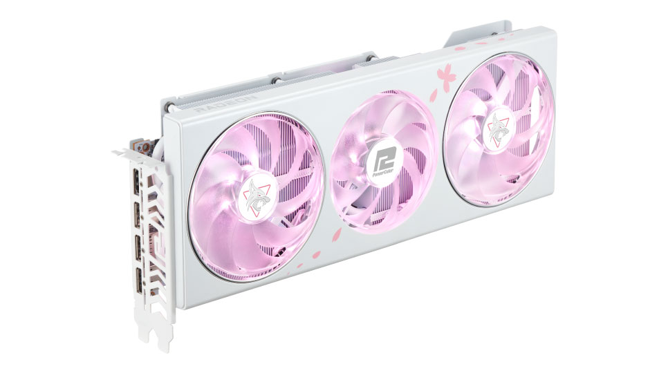 撼讯推出 RX 7800 XT 暗黑犬樱花版显卡:白粉配色,限量版自带显卡支架