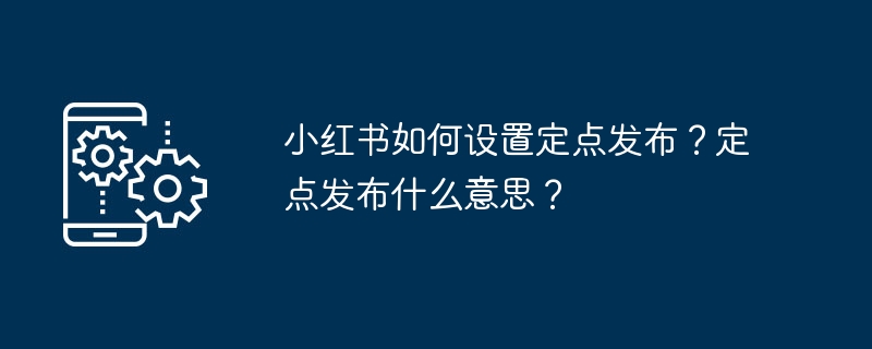 小红书如何设置定点发布?定点发布什么意思?