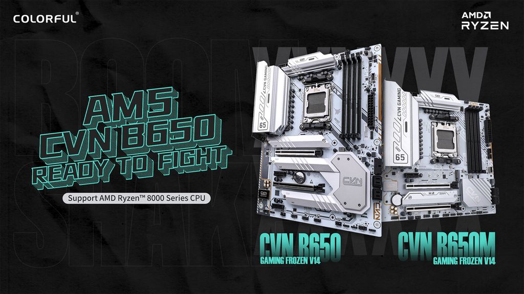 七彩虹推出 CVN B650M GAMING FROZEN 主板:支持 AMD Ryzen 8000 系列处理器