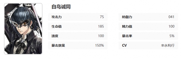 女神异闻录夜幕魅影白鸟诚司技能是什么