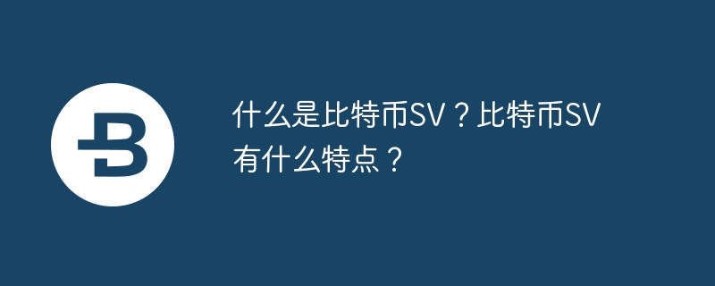 什么是比特币SV？比特币SV有什么特点？