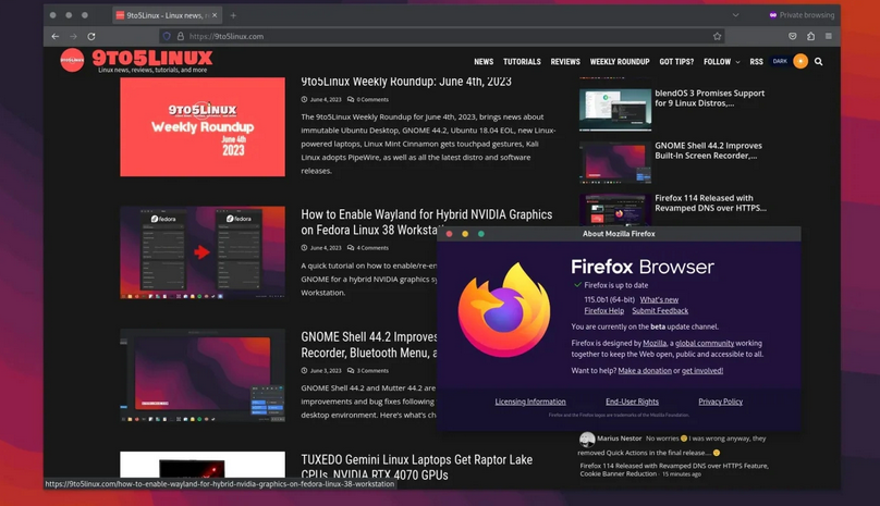 火狐浏览器Firefox 115 Beta 发布:引入 Quick Actions