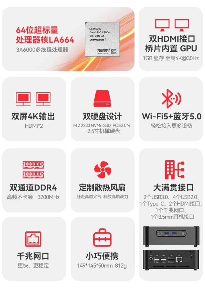 首款龙芯 3A6000 迷你主机:MOREFINE 摩方 M700S 发布,预售 2799 元