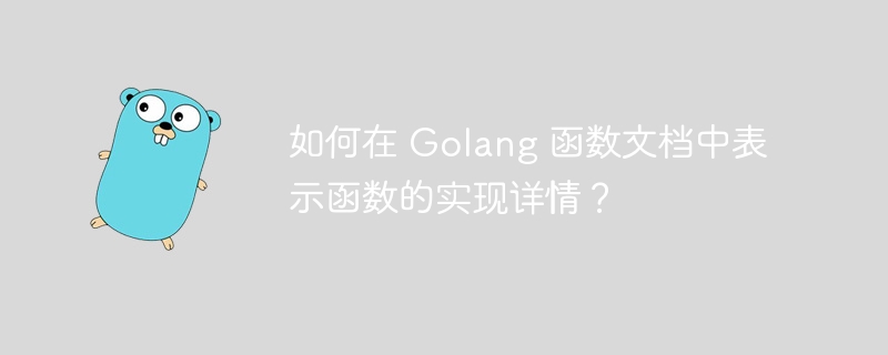 如何在 Golang 函数文档中表示函数的实现详情?