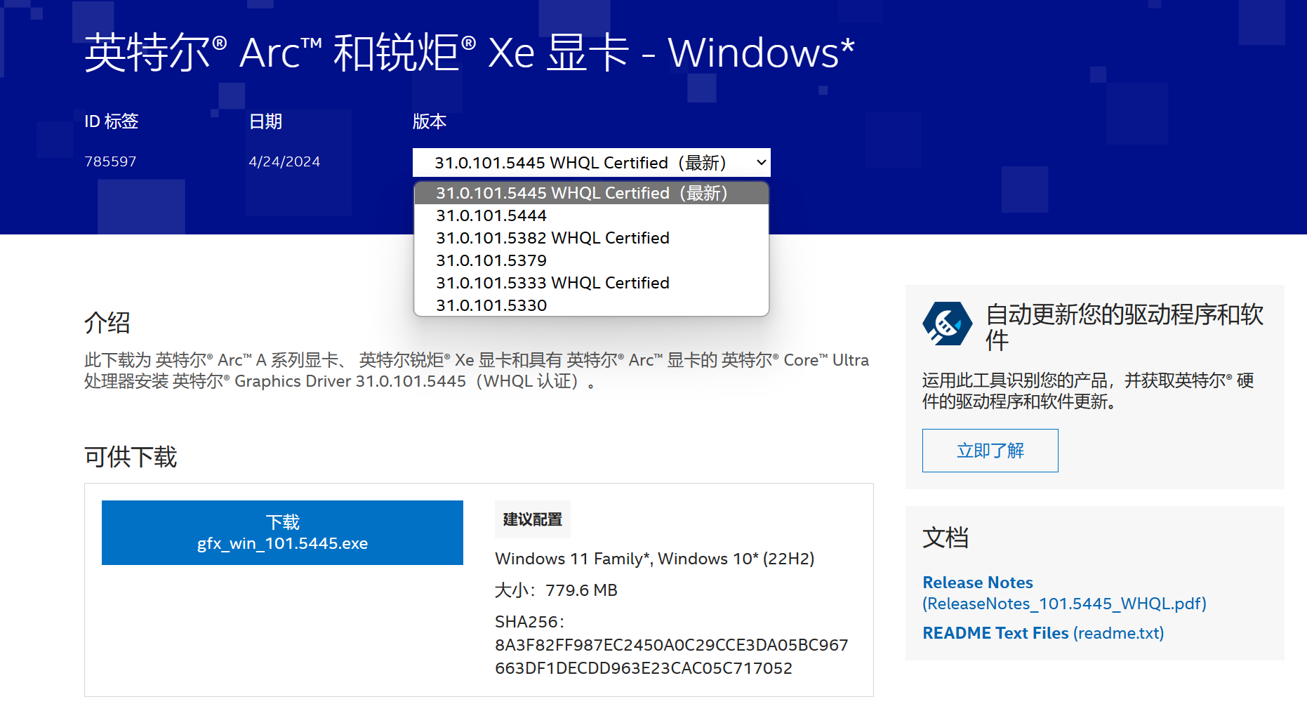 英特尔发布锐炫 Arc 显卡 101.5445 WHQL 驱动：新增《庄园领主》游戏支持