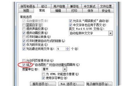 word2003中关闭自动创建绘图画布的操作方法