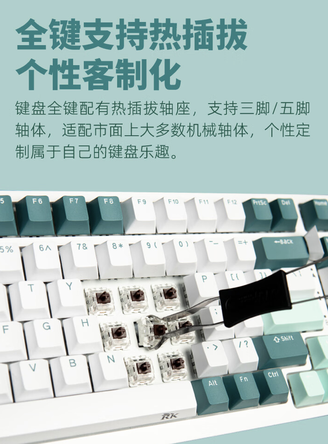RK 98 Pro 三模机械键盘开售:可选红 / 茶轴、支持 QMK&VIA 改键,229 元