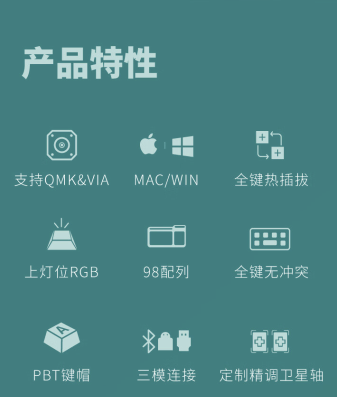 RK 98 Pro 三模机械键盘开售:可选红 / 茶轴、支持 QMK&VIA 改键,229 元