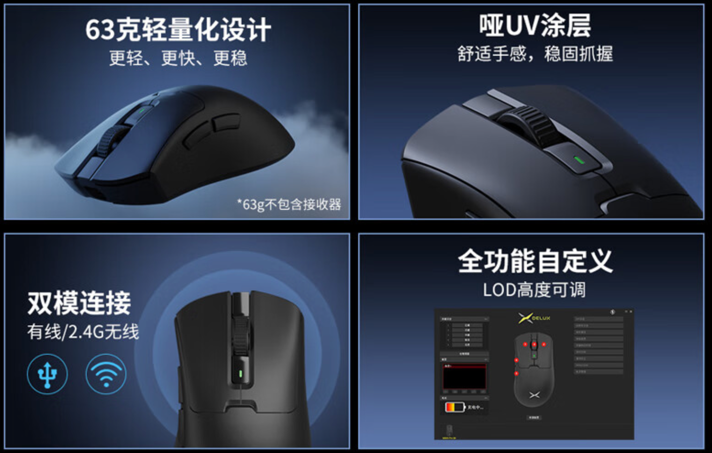多彩推出 M900 Pro 无线游戏鼠标:右手人体工学造型,8K Nano 接收器,199 元起