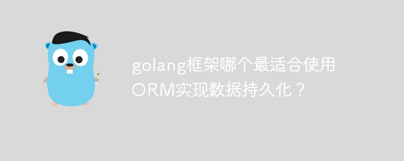golang框架哪个最适合使用ORM实现数据持久化?