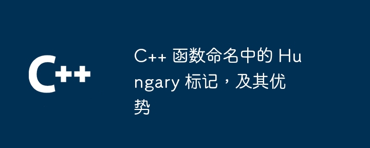 C++ 函数命名中的 Hungary 标记,及其优势