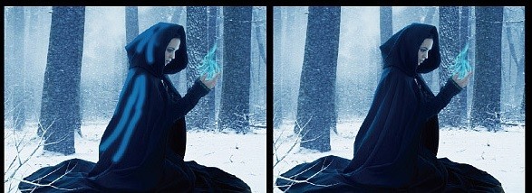PS怎样绘制蓝色火焰的女魔法师 PS合成雪林中施法蓝色火焰的女魔法师教程