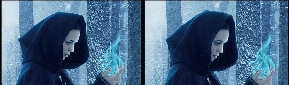 PS怎样绘制蓝色火焰的女魔法师 PS合成雪林中施法蓝色火焰的女魔法师教程