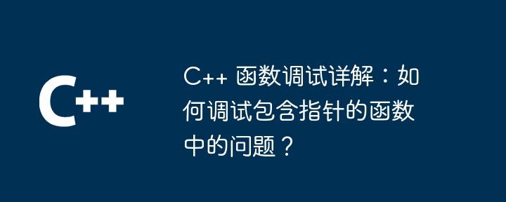 C++ 函数调试详解:如何调试包含指针的函数中的问题?