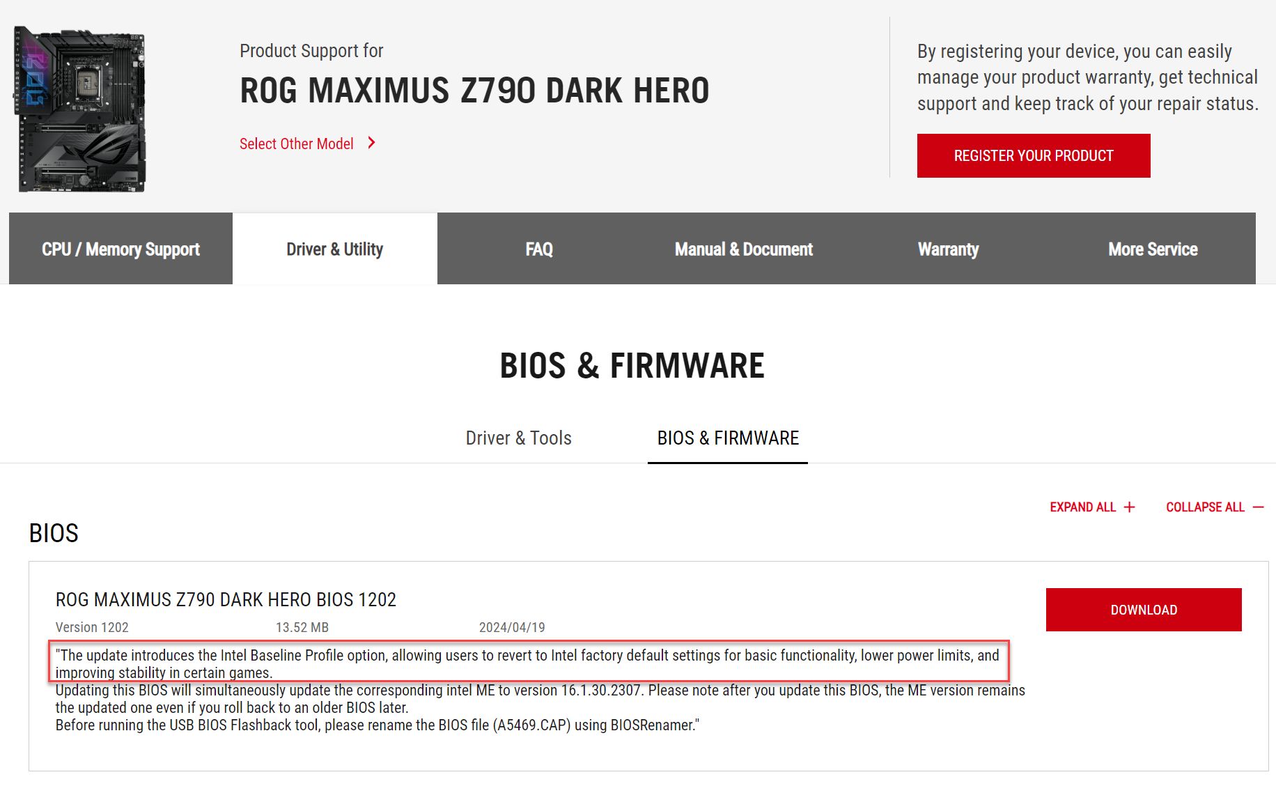 华硕发布 BIOS 更新,提高英特尔第 13/14 代处理器游戏稳定性