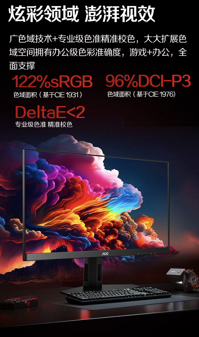 AOC“Q24G4E”23.8 英寸显示器上架开售:2K 180Hz,999 元