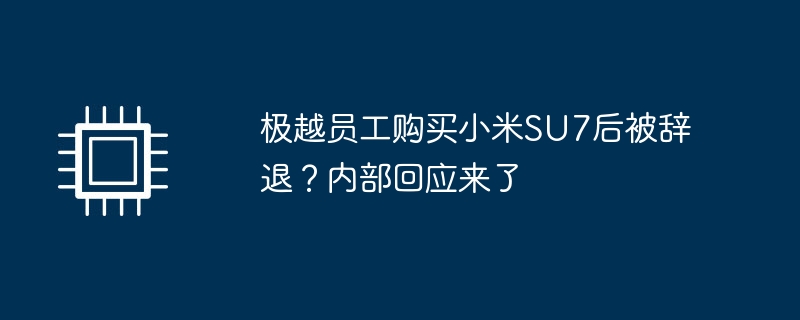 极越员工购买小米SU7后被辞退？内部回应来了