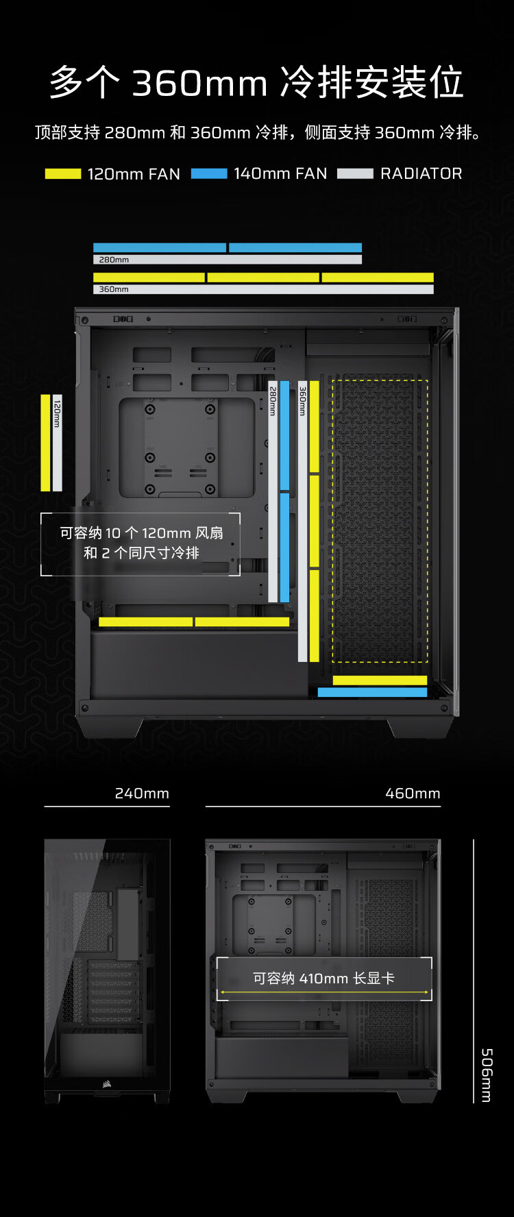 海盗船 3500X 环绕海景中塔机箱开售:黑色 749 元,白色 799 元