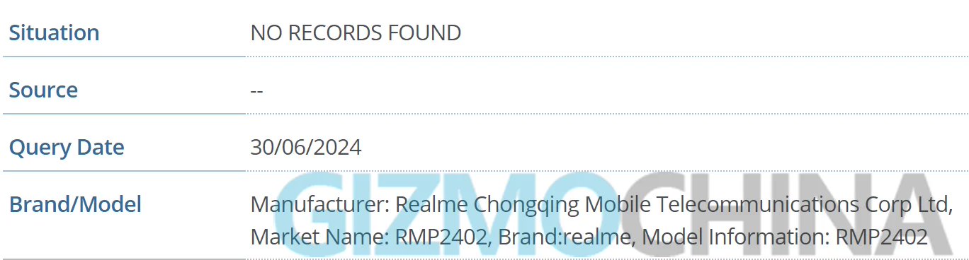 新款 realme 真我平板电脑现身 IMEI 数据库,提供蜂窝网络版本