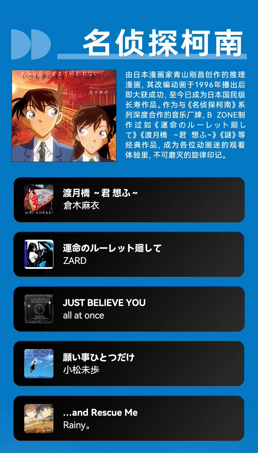 《名侦探柯南》《龙珠》等经典动漫歌曲上线,网易云音乐与 B ZONE 达成版权合作