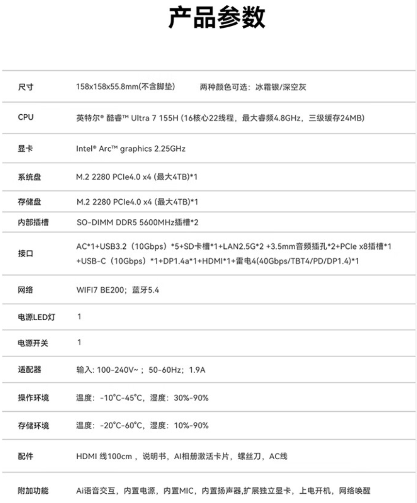 4885 元起,零刻 GTi14 Ultra 迷你主机发售:内置电源、AI 语音交互、双网口