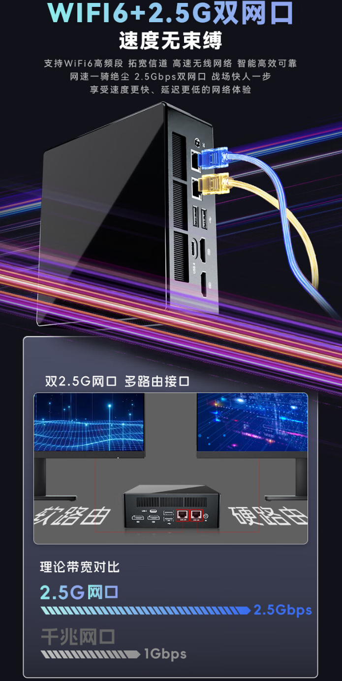 火影 mini 主机炙影 Z8 今日首销:锐龙 7 8845HS+2.5G 双网口,1999 元起