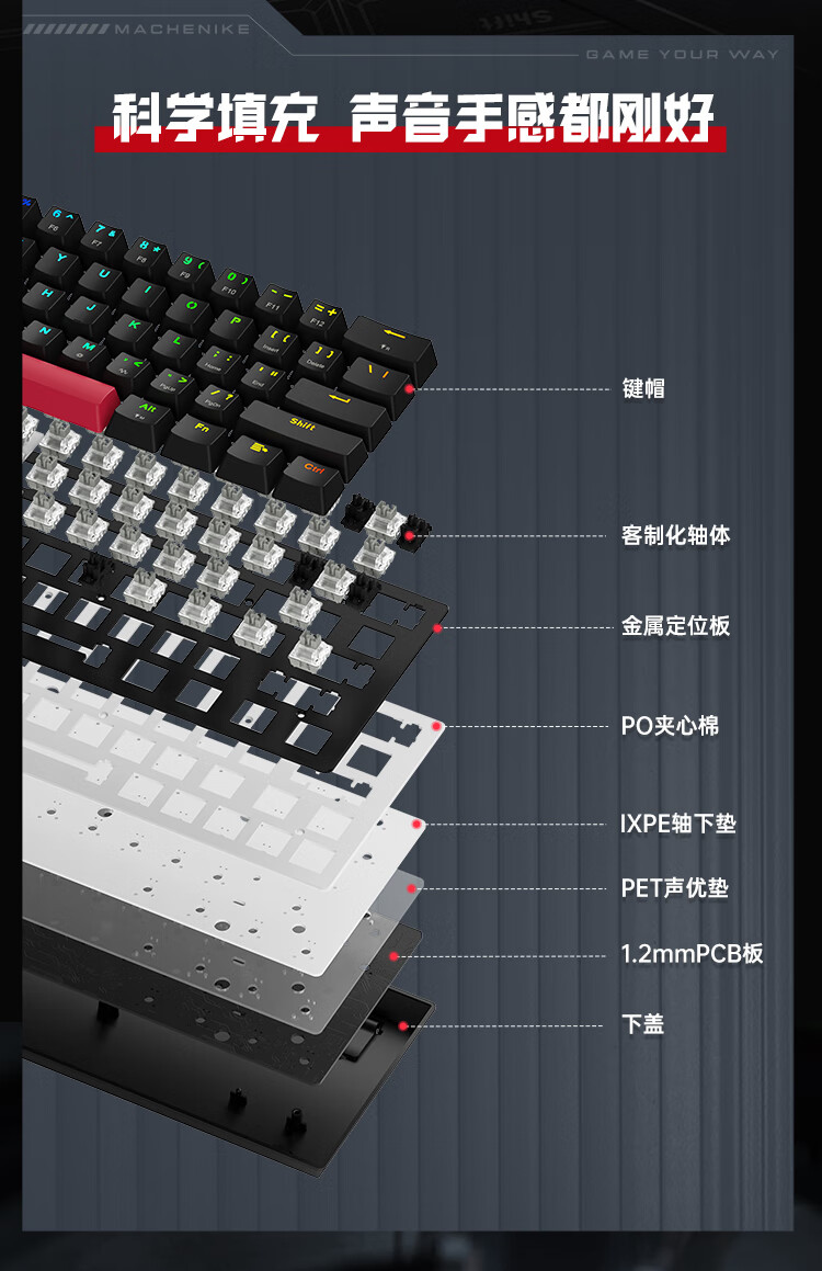 机械师 K500-M61 入门级磁轴键盘上市:霍尔触发、8K 回报率,首发 199 元