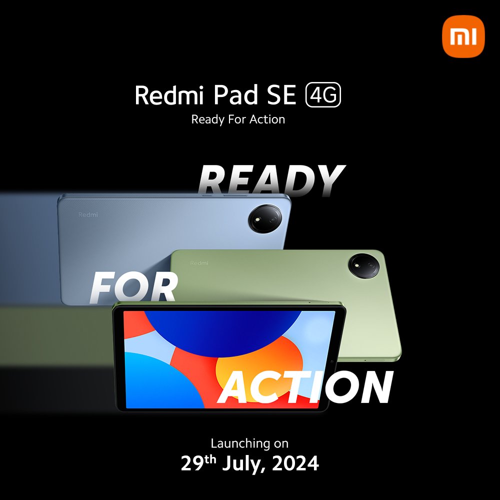小米 Redmi Pad SE 4G 平板官宣 7 月 29 日印度发布:128GB 存储、杜比全景声扬声器