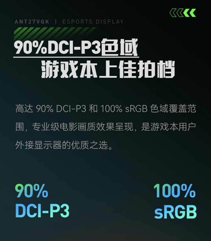HKC 推出蚂蚁电竞 ANT27VQK 27 英寸显示器:2K 240Hz,2899 元