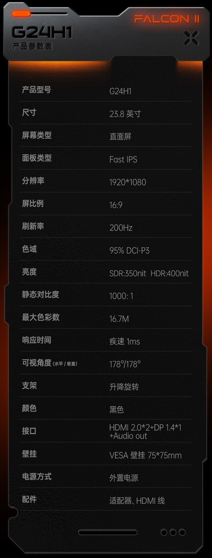 699 元全球首款 23.8 英寸原生 200Hz Fast IPS 屏,HKC G24H1 显示器发布