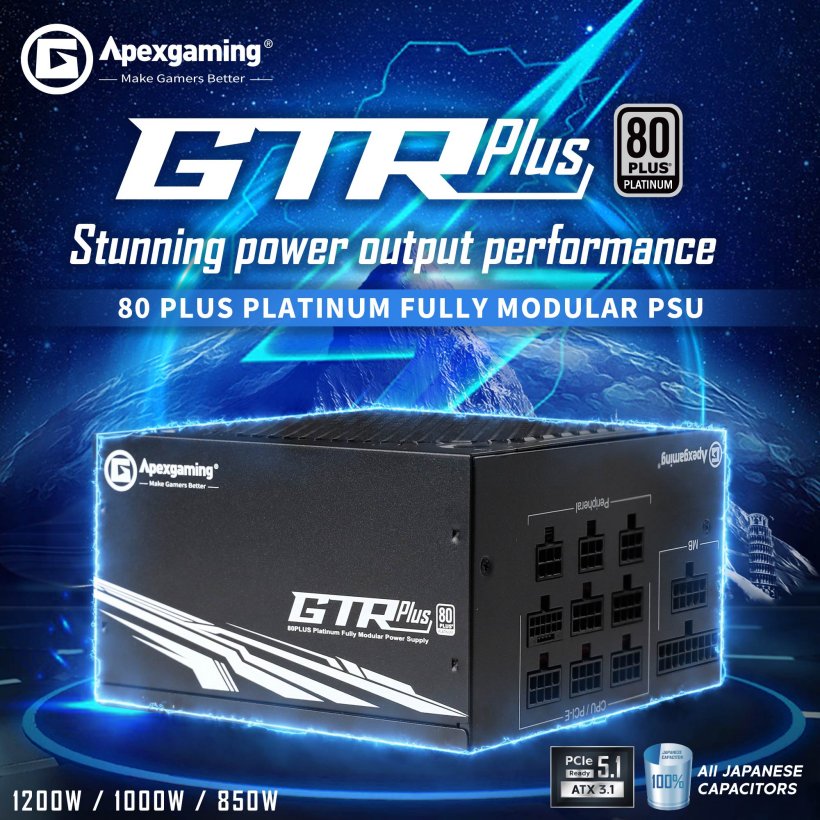 ATX3.1 白金牌,艾湃电竞 Apexgaming 推出 GTR Plus 系列电源