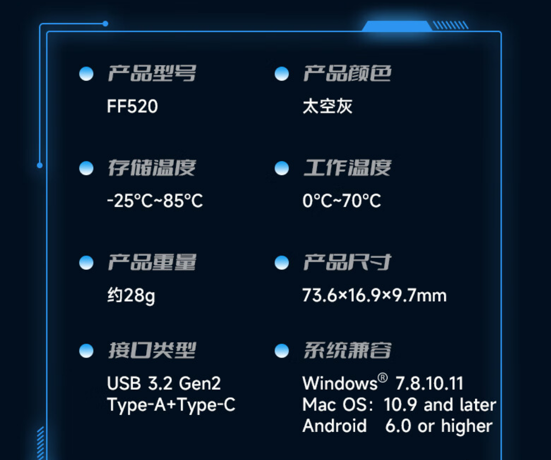 A / C 双口 + USB 3.2:梵想 256G 固态 U 盘 121 元再降价(5 年质保)