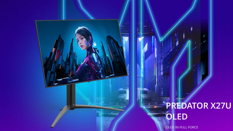 2K 480Hz OLED，宏碁预告“Predator X27U F3”26.5 英寸显示器