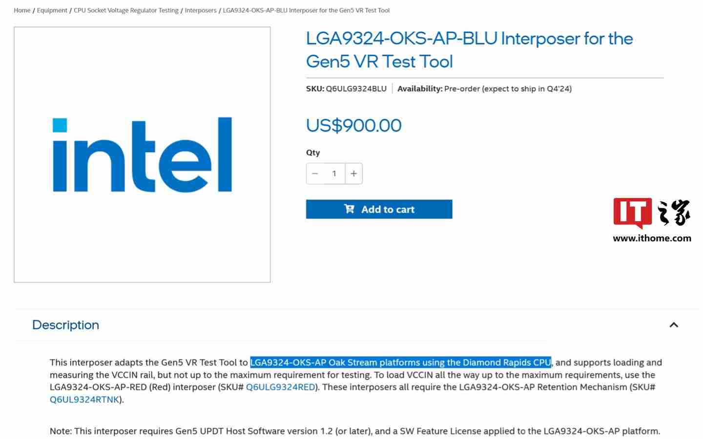 英特尔确认 LGA9324 Oak Stream-AP 平台,支持 Diamond Rapids 至强处理器