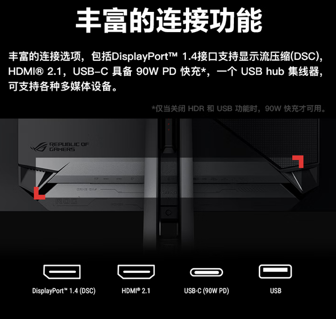 华硕“PG32UCDP”32 英寸显示器首销:4K 240Hz / 1080P 480Hz 双模 OLED,9999 元