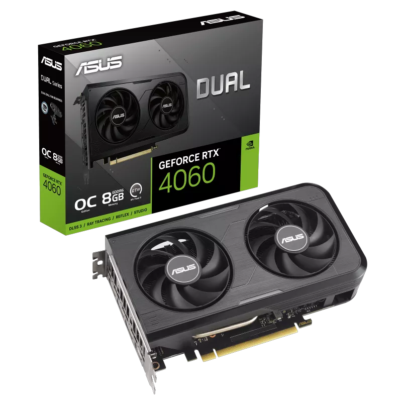 华硕推出 RTX 4060 DUAL V3 显卡:双槽双风扇散热、风扇尺寸减小