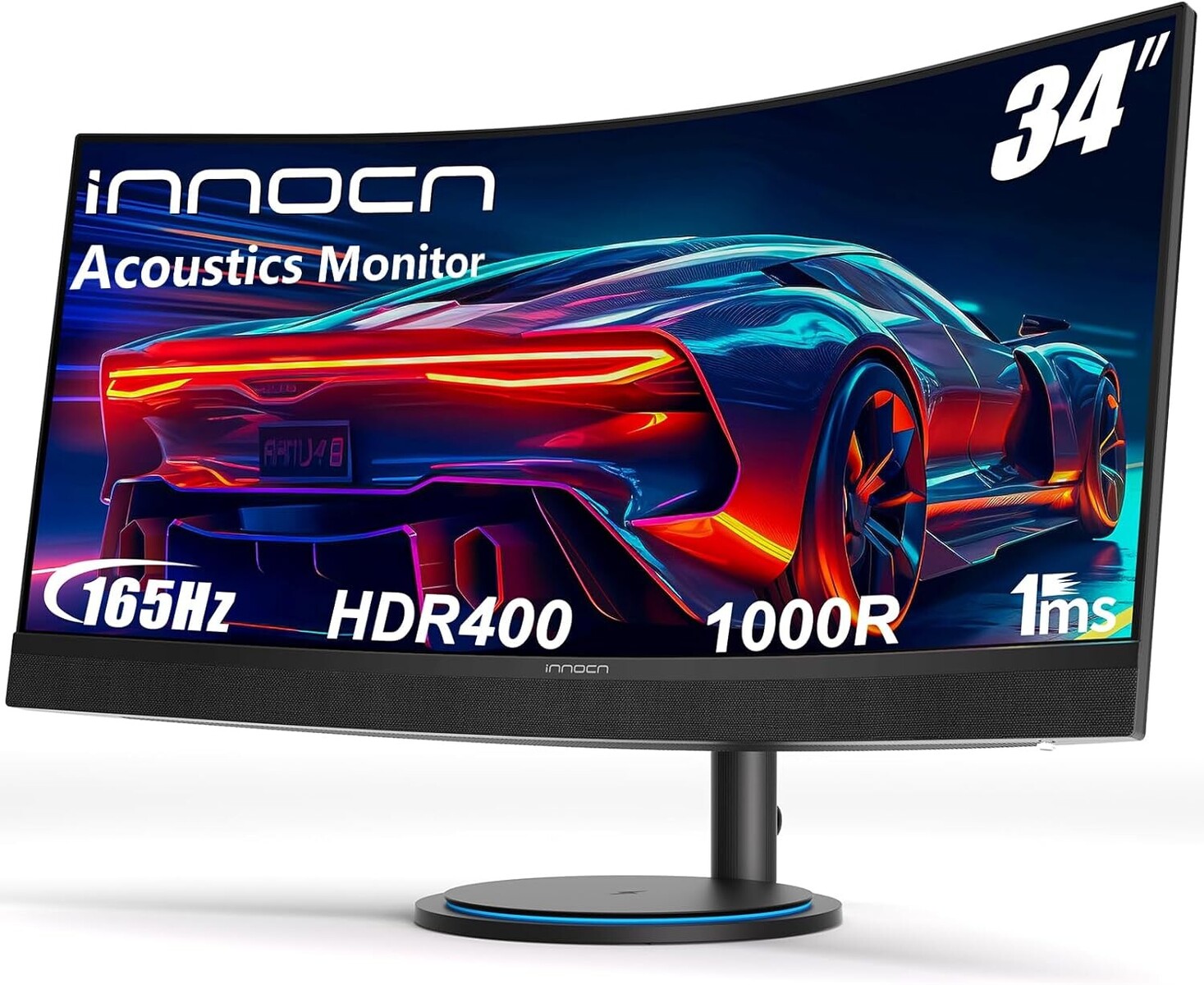 联合创新 34 英寸曲面带鱼屏显示器 34G1R 上市：1440p 165Hz、内置 2.1 音响，3999 元