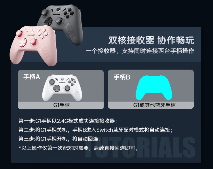 机械师 G1 手柄开售:双 1KHz 回报率、四霍尔系统,首发 99 元
